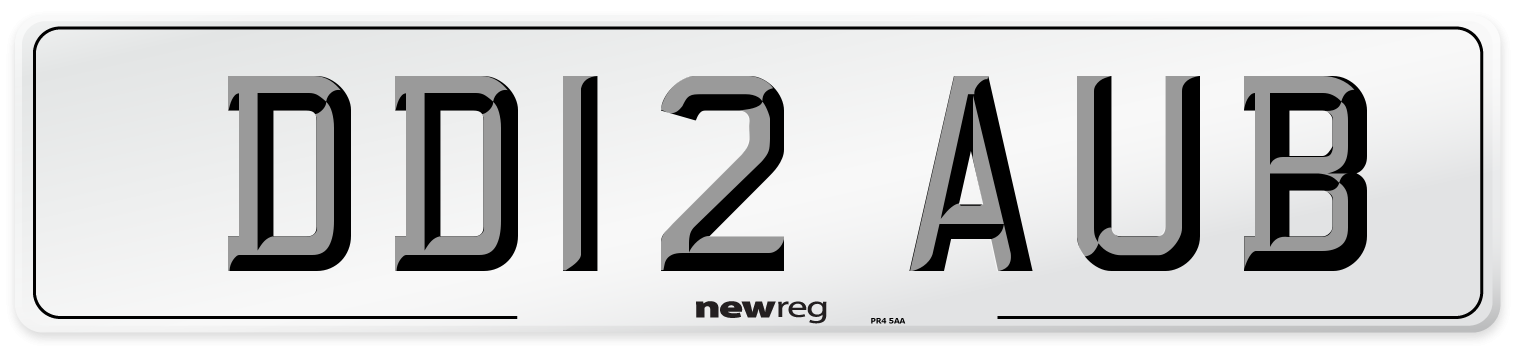 DD12 AUB Number Plate from New Reg